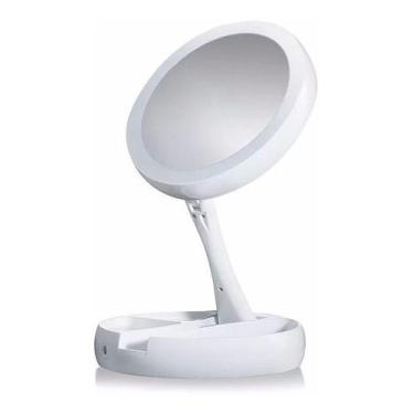 Imagem de Espelho LED Dobrável Aumenta 10x Maquiagem Luxo - innovaree-commerce