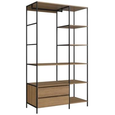 Imagem de Closet Roupeiro Industrial 02 Gvt 180 Cm P1025 Mell Preto PP - Placa &