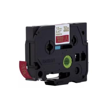 Imagem de Fita Brother Tze-rw34 12mm Ouro Sobre Cetim Vinho Cor Dourado - IMPORT