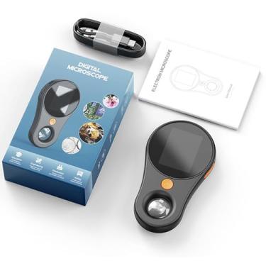 Imagem de Microscópio Infantil Portátil, Lupa Digital 500X, Microscópio Digital Portátil, Microscópio de Foto e Vídeo HD 2MP 1920x1080P para Crianças e Adultos (BLACK)