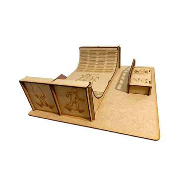 Imagem de Pista de Skate de Dedo Radical Toda em Mdf Com Corrimão e Rampas - RR 