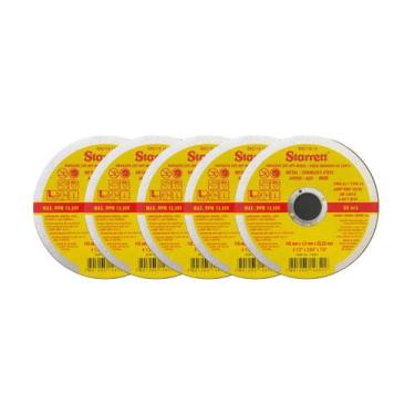 Imagem de Kit 5un Disco Abrasivo de corte Starret Inox 80m/s 115x1x22