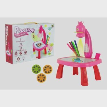 Imagem de Mesa Projetor Desenho Infantil Mesinha De Desenho Projetora (Rosa) - T