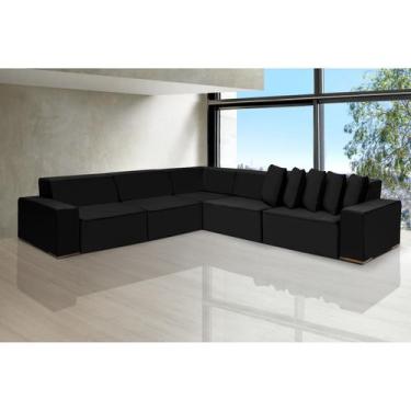 Imagem de Sofá Dubai 3.77x3.77m de Canto Retrátil - Sofisticato, preto