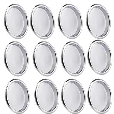 Imagem de HOMOTEK Puxador de dedo para porta de armário com 12 unidades, fácil instalação de encaixe, acabamento cromado, serve para um orifício de abertura de 5/16" de profundidade x 2-1/8" de diâmetro