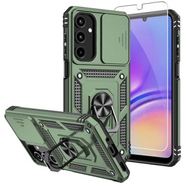 Imagem de Capa para celular Galaxy A16 5G, capa para Samsung A16 5G, com protetores de tela e capa de câmera, [grau militar] capa testada contra quedas de 5 metros com suporte magnético para A16 5G, verde-oliva