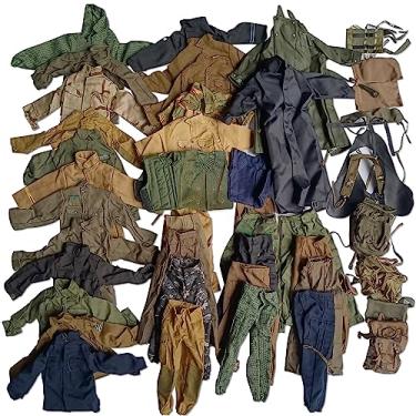 Imagem de SIXPOINTS 50 Pieces 1/6 Scale Camo Military Clothes & Pants &Bag Accessories Fit for 12" GI Joe Ultimate Soldier Male Military Action Figure Body