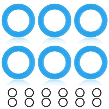 Imagem de Pacote com 6 kits de vedação de válvula de descarga, peças de banheiro padrão americano de silicone atualizado 7301111-0070A substituição da junta do tanque de vaso sanitário com anel O para Champion