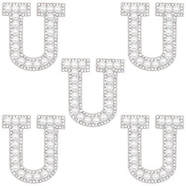 Imagem de Winrase A-Z Letras Ferro em Patch Colorido Strass Pérola Brilhante Alfabeto Inglês Patch de Costura para Vestido de Noiva Vestido de Dama de Honra Roupas Meninas Sapatos Chapéu Bolsa Artes Artesanato