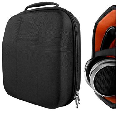 Imagem de Capa para fone de ouvido UltraShell da Geekria para HiFiMAN HE400i, HE400S, Audeze EL-8 LCD-3 LCD-4 LCD-X LCD-4z LCD-MX4, Grado GS1000i capa rígida de tamanho completo grande para carregar fone de ouvido bolsa de viagem (nylon preto)