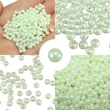Imagem de Pérolas 4mm c/ 1000 peças p/ bijuterias, colar, pulseira, brinco  e ar