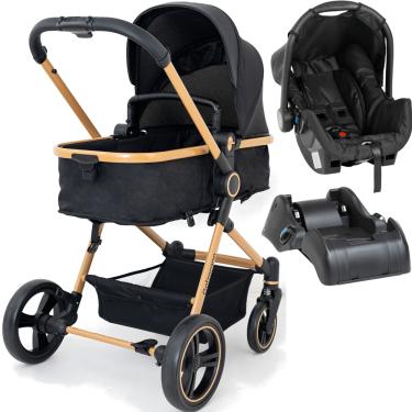 Imagem de Carrinho de Bebe Moises Bebe Conforto Base Galzerano Ivy Gold