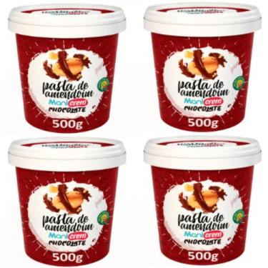 Imagem de Kit 04 Manicrem Pasta De Amendoim Chocolate - 500g