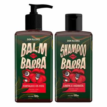 Imagem de Kit 1x Balm e 1x Shampoo Para Barba Guaraná 120g Don Alcides