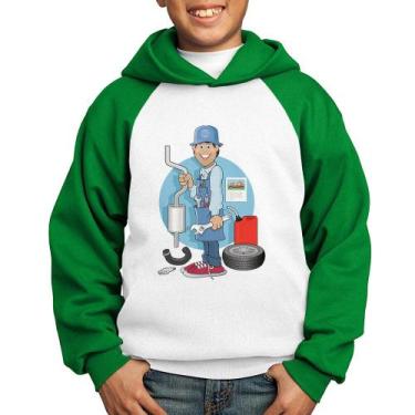 Imagem de Moletom Infantil Mecânico - Foca na Moda, Branco, Verde, 8