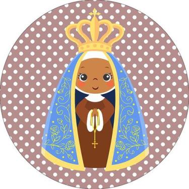 Imagem de Painel De Festa Redondo 1,50x1,50 - Nossa Senhora Aparecida Cute 006 -