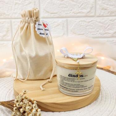 Imagem de presente para dinda VELA PERFUMADA 100G SACO ALGODÃO TERÇO L - Bia art