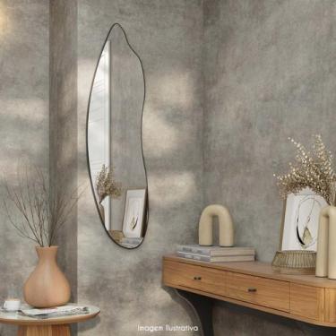 Imagem de Espelho Decorativo Orgânico com Painel 120cm MDF Preto - Móveis Dalla 