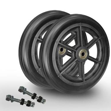 Imagem de Rodinha Dianteira Preta Aro 7 Para Cadeira De Rodas (par) - Rocket Ort