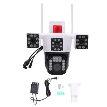 Imagem de Câmera de Segurança Com Detecção Humana, Zoom 10x, Ip66, Resistente à água, ângulo Amplo de 360 °, Câmera de Segurança Hd, Lente Tripla, Câmera Externa para Casa (plugue da ue)