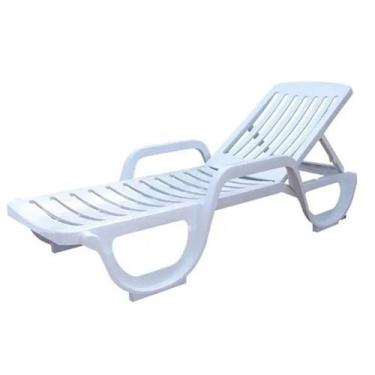 Imagem de Espreguiçadeira de Plástico Com Roda Branca - ANTARES, BRANCO