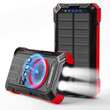 Imagem de Carregador solar Power Bank WONGKUO 49800mAh com USB-C e lanterna