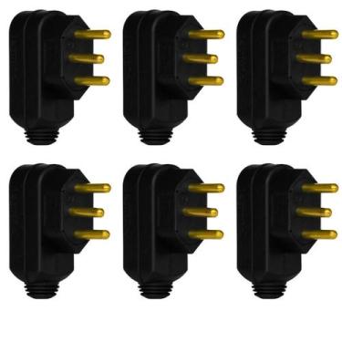 Imagem de 6 Plug Macho Pial Legrand 10A com Terra e Saída Lateral