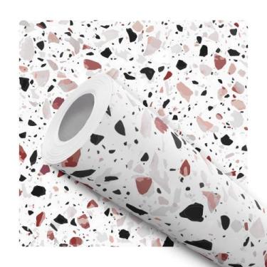 Imagem de Papel De Parede Adesivo Lavável Banheiro Granilite Cacos Terrazo Quart