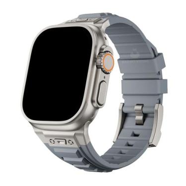 Imagem de Pulseira Silicone Square Robusta Compatível com Watch Ultra - Baú do V