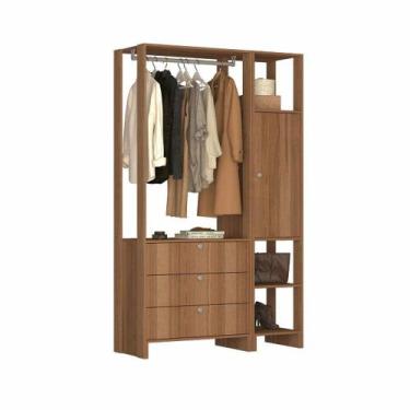 Imagem de Closet com 1 Cabideiro, 1 Porta com 2 prateleias e 4 nichos externos E