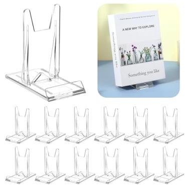 Imagem de 12 peças de suporte de acrílico para exibição de livros, ajustável, transparente, cavalete de colecionador, para escritório em casa, álbum de quadrinhos, CD revistas, cartões postais, fotos, obras de
