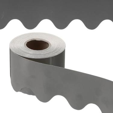 Imagem de PATIKIL Borda de quadro de avisos, pôster de 65,5 metros, quadro-negro, decoração de cortiça, bordas recortadas, decoração de parede para sala de aula e escritório, cinza