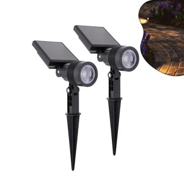 Imagem de Kit 2 Luminária Espeto Jardim Super Led Energia Solar 10w (Branco Quente)