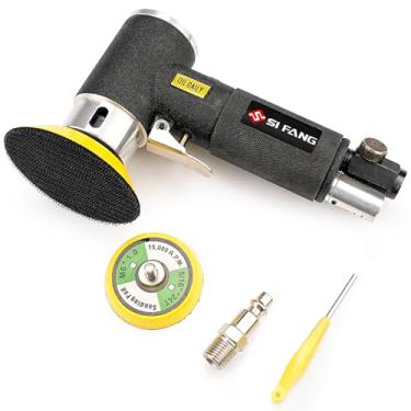 Imagem de SI FANG 5 cm Mini lixadeira de ar orbital de 7,6 cm de alta velocidade alimentada a ar para trabalho automotivo no corpo, versão mais recente e estável
