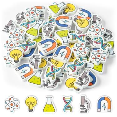 Imagem de ANGOLIO Mini borracha Science – 120p Volta às aulas para crianças, novidade a granel, incluindo microscópios, ímãs em forma de U, lâmpada padrão de lâmpada, borrachas de lápis para estudante, dever de