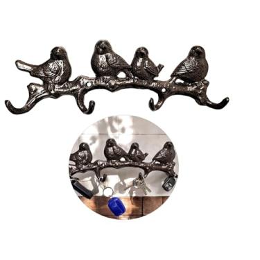 Imagem de Gancho Porta Chaves Parede Em Metal Provençal Cabideiro 33cm Pendurador - Ouro Velho