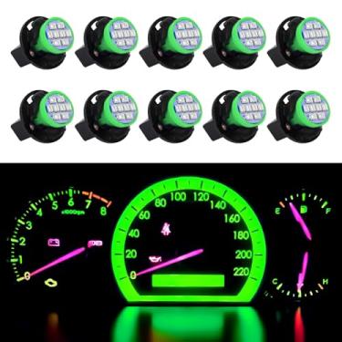 Imagem de Wogomz 10 conjuntos de lâmpadas LED para instrumentos de painel T10 194 168, lâmpadas indicadoras de cluster de painel brilhante com soquete de trava de torção, luzes de substituição de carro para