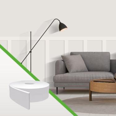 Imagem de Rodapé de EVA Autocolante e Painel Ripado Liso Flexível 2 em 1 Aceita Pintura Meu Rodapé Oficial MRP, Rolo de 2,5 metros com 10cm de altura