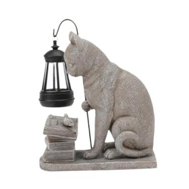 Imagem de Ｂｅｓｇａ Gato solar estátua do jardim ao ar livre lâmpada luz solar quintal resina arte paisagem iluminação escultura animal para pátio