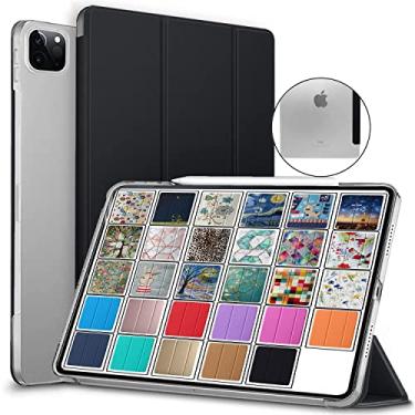 Imagem de DuraSafe Cases Capa para iPad Pro 12,9 polegadas 2021 5ª 2020 4ª geração [Pro 12,9 5 4] A2378 A2461 A2379 MHNR3LL/A MHNT3LL/A MY3K2LL/A MY3J2LL/A Capa fina e leve de policarbonato com suporte de