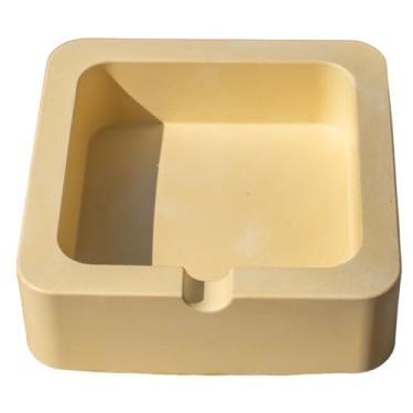 Imagem de Cinzeiro Quadrado Decorativo Artesanal Aleta 9,5cm Cimento (Amarelo)
