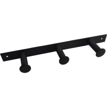 Imagem de Cabideiro 3 Ganchos Ms Preto Micro - M.S.GANCHOS