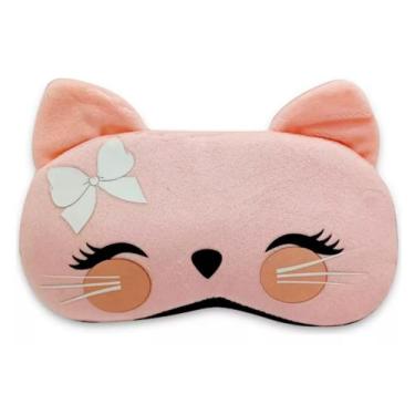 Imagem de Mascara para dormir infantil com gel - Gatinha rosa - Brinquedos e Pel