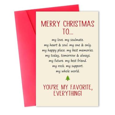 Imagem de Beixian Cartão de Natal romântico presente para esposa husbana, doce cartão de feriado para amor, alma gêmea, melhor amigo, cartão de Natal perfeito para namorado namorada, cartão de Natal fofo para