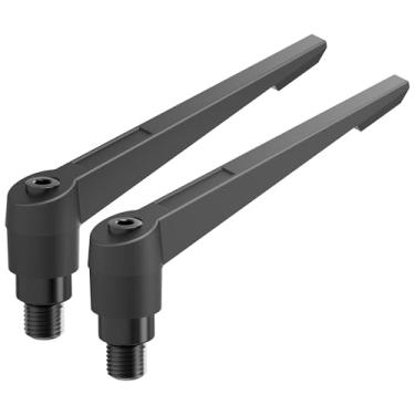 Imagem de Skweawert 2 Pegas de alavanca de fixação, rosca macho M6 x 16 mm, trava de liberação rápida ajustável, botões de parafuso giratório aplicam-se a máquinas de torno, preto