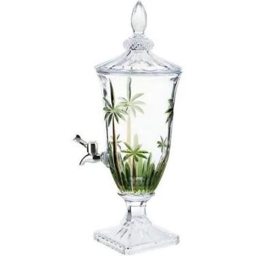 Imagem de Dispenser Suqueira De Cristal 2 Litros Ecológico Com Pé E Tampa Decora