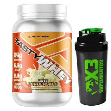 Imagem de Tasty Whey 3W Sabor Leite Condensado 900g - Adaptogen Science + Coqueteleira 600ml - X3 Suplementos