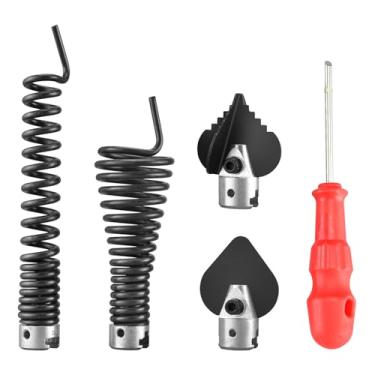 Imagem de Acessórios para máquina de limpeza de ralo de 4 peças (22 mm) - Inclui cortador de serra de 4 lâminas, cortador de pá e trados, compatível com cabo de 5/20.3 cm-2.5 cm (modelos K-60SP, K-60SE, K-400)