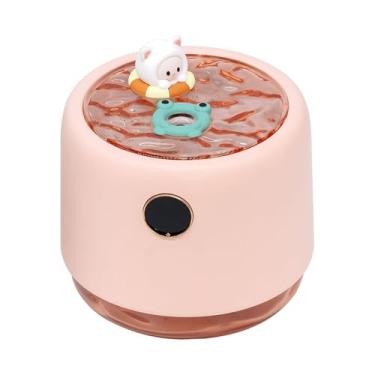 Imagem de FLCPJGV Umidificador de ar essencial difusor de óleo doméstico fragrância eficiente umidificação Interior Iluminação de ambiente de spa 450 ml tanque de água, Rosa