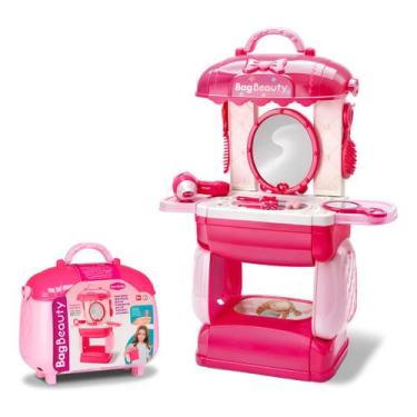 Imagem de Maletinha Que Vira Penteadeira Brinquedo Infantil Acessórios - Bambola